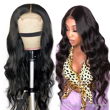 Brazilian Body Wave Human Virgin Hair HD Lace Frontal Wig 150% 180% Full 4x4 Lace Front Closure Wig Pre Plucked With Baby Hair